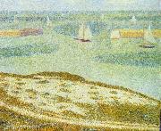 Georges Seurat Einfahrt zum Hafen Port-en-Bessin painting